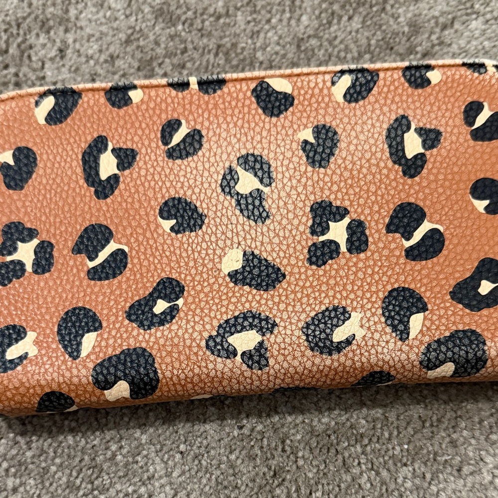 Thirty-One Leopard Print Clutch in Tan and Black